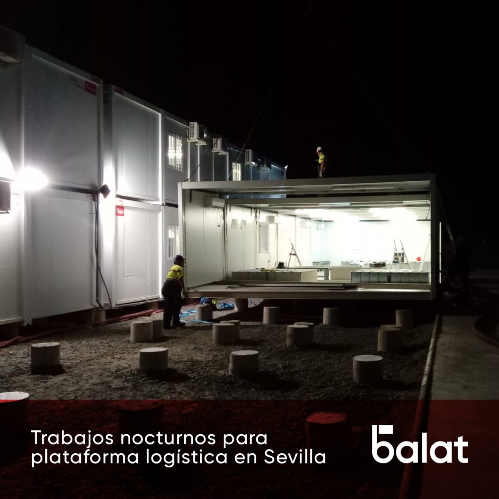 Trabajos nocturnos para plataforma logística en Sevilla